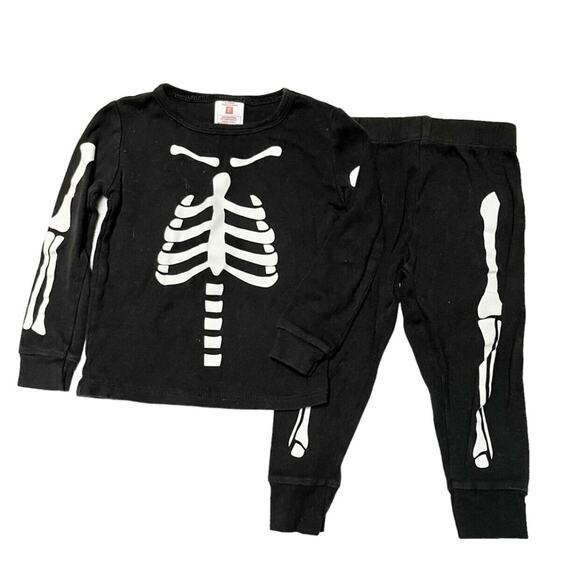 Halloween Skeleton Organic Cotton PJ Set Size 2 - Picture 1 of 5